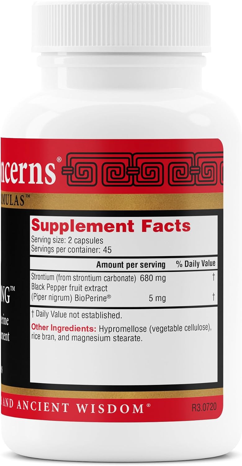 Health Concerns BioStrong – Bone Strength & Density Support – Strontium & BioPerine – Chinese Herbal Blend – 90 Capsules - görsel 2
