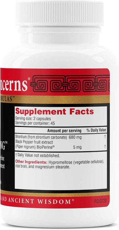 Health Concerns BioStrong – Bone Strength & Density Support – Strontium & BioPerine – Chinese Herbal Blend – 90 Capsules