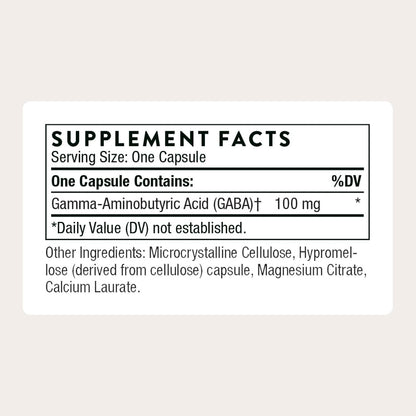 THORNE PharmaGABA-100 - Natural GABA Supplement - 100 mg - 60 Capsules