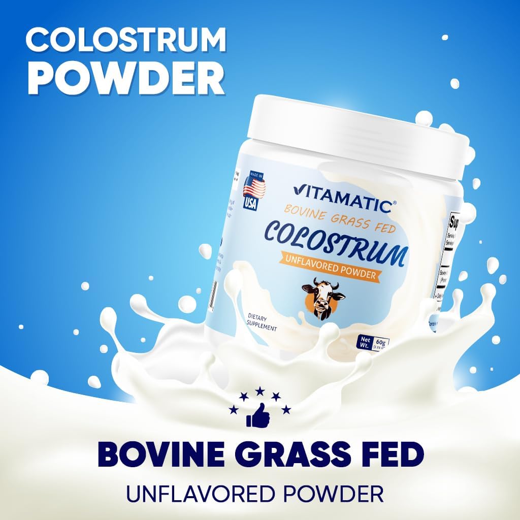 Vitamatic Bovine Colostrum 30% IgG Powder - Gut Health, Immune Support, Muscle Recovery - 60g (30 Servings, Unflavoured) - görsel 4