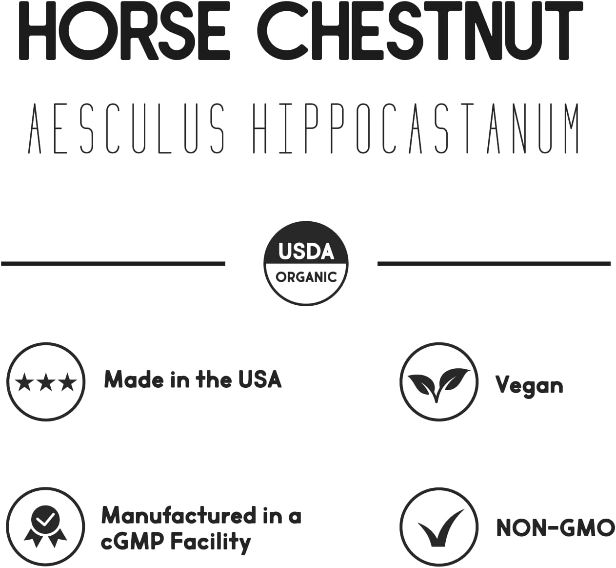 Horse Chestnut Extract 500 mg – 120 Capsules | Supports Vein Health | Vegetarian, Non-GMO & Gluten-free - görsel 6