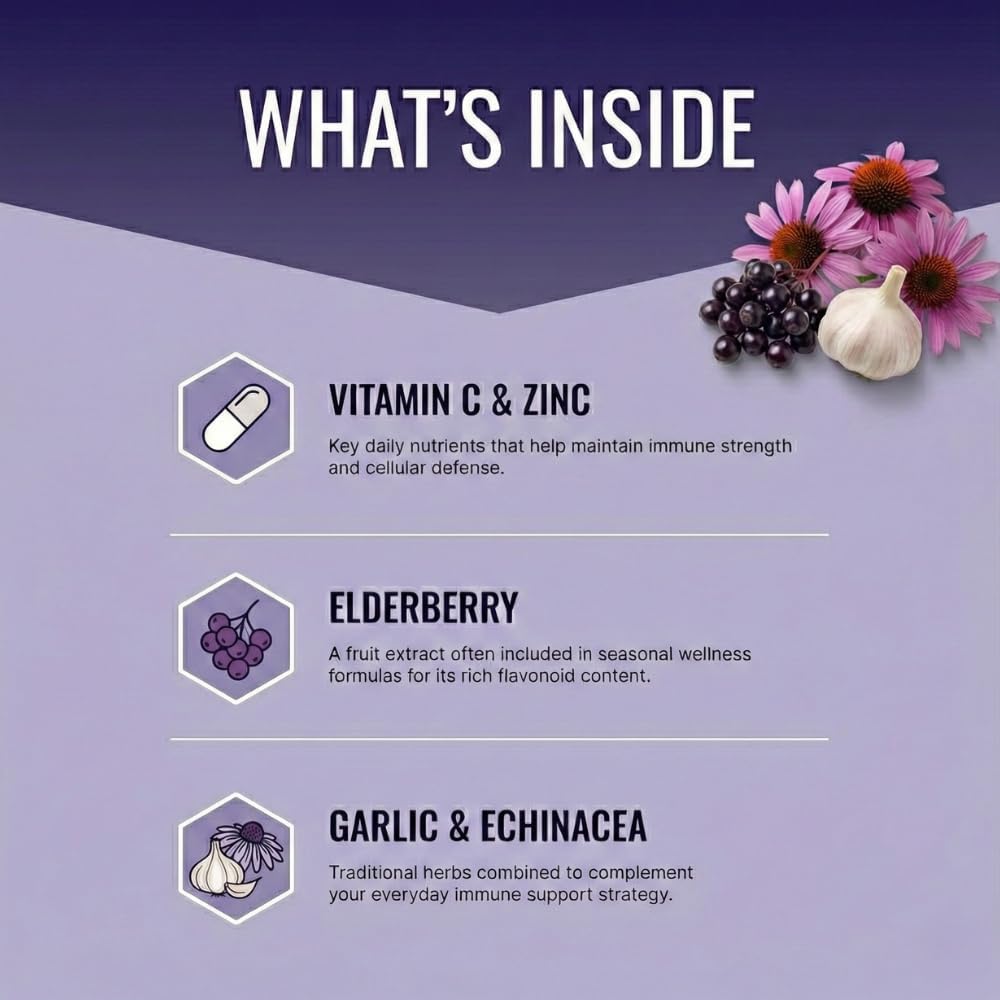 Approved Science Immune Booster - Extra Strength - Elderberry, Echinacea, Vitamin D3, C, Zinc - 180 Capsules - görsel 2