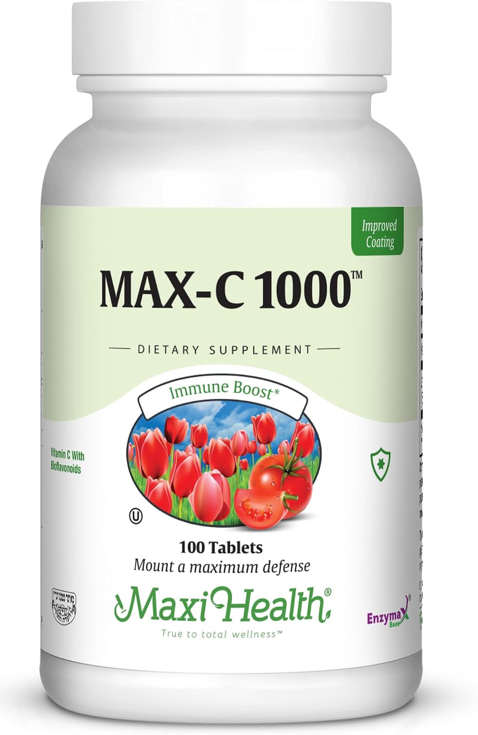 Maxi Health Vitamin C 1000 mg with Bioflavonoids & Enzymax - 100 Tablets - görsel 1