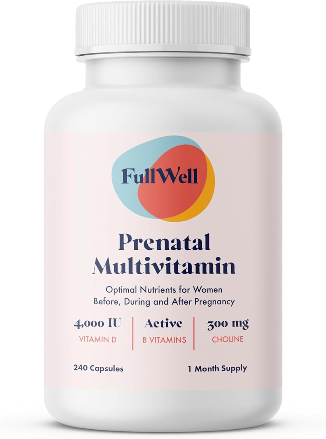 FullWell Women's Prenatal Multivitamin, 240 Capsules (30 Servings) - görsel 1