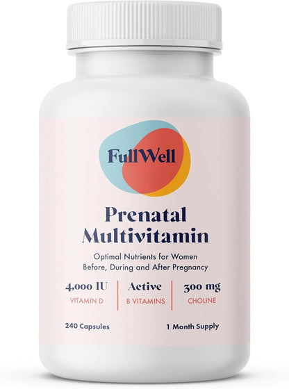 FullWell Women's Prenatal Multivitamin, 240 Capsules (30 Servings)