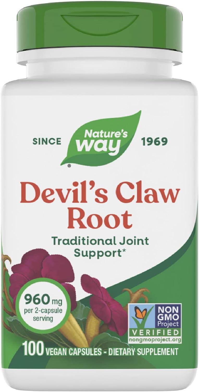 Nature's Way Devil's Claw Root, 960 mg per 2-Capsule Serving, 100 Vegan Capsules - görsel 1