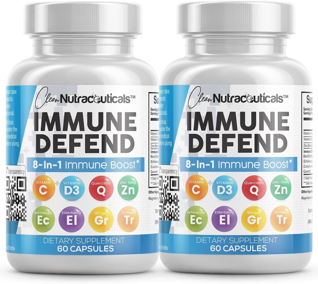 Clean Nutraceuticals Immune Defence Support Supplement 8 in 1 - 60 Capsules - görsel 10
