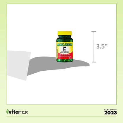 Spring Valley Vitamin E 180 mg (400 IU) Food Supplement Softgels, 100 Count
