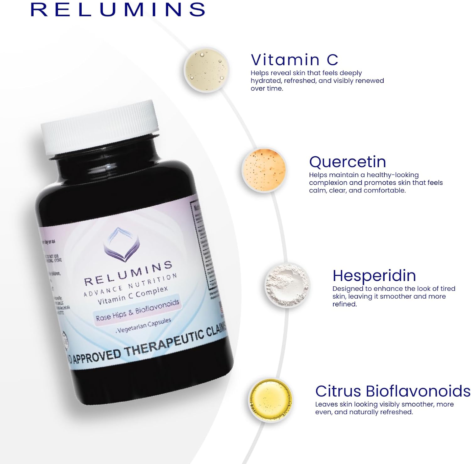 Relumins Advanced Vitamin C with Rose Hips, 1000mg, 180 Capsules (10 Bottles) - görsel 5