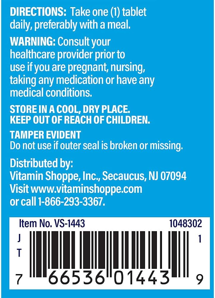 The Vitamin Shoppe Vitamin K1 100 mcg – Daily Food Supplement (100 Tablets) - görsel 3