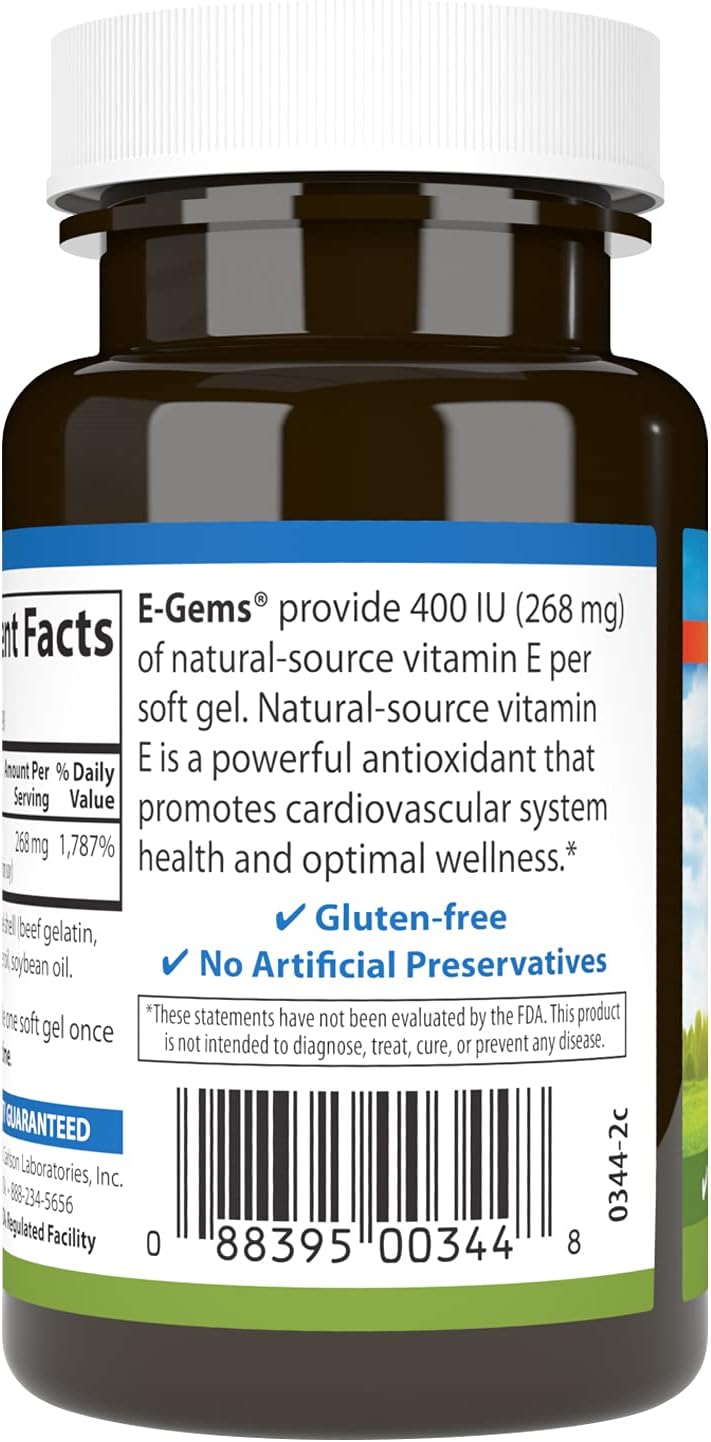 Carlson E-Gems – 400 IU (268 mg) Vitamin E Softgels – Cell Protection & Antioxidant Support - görsel 3