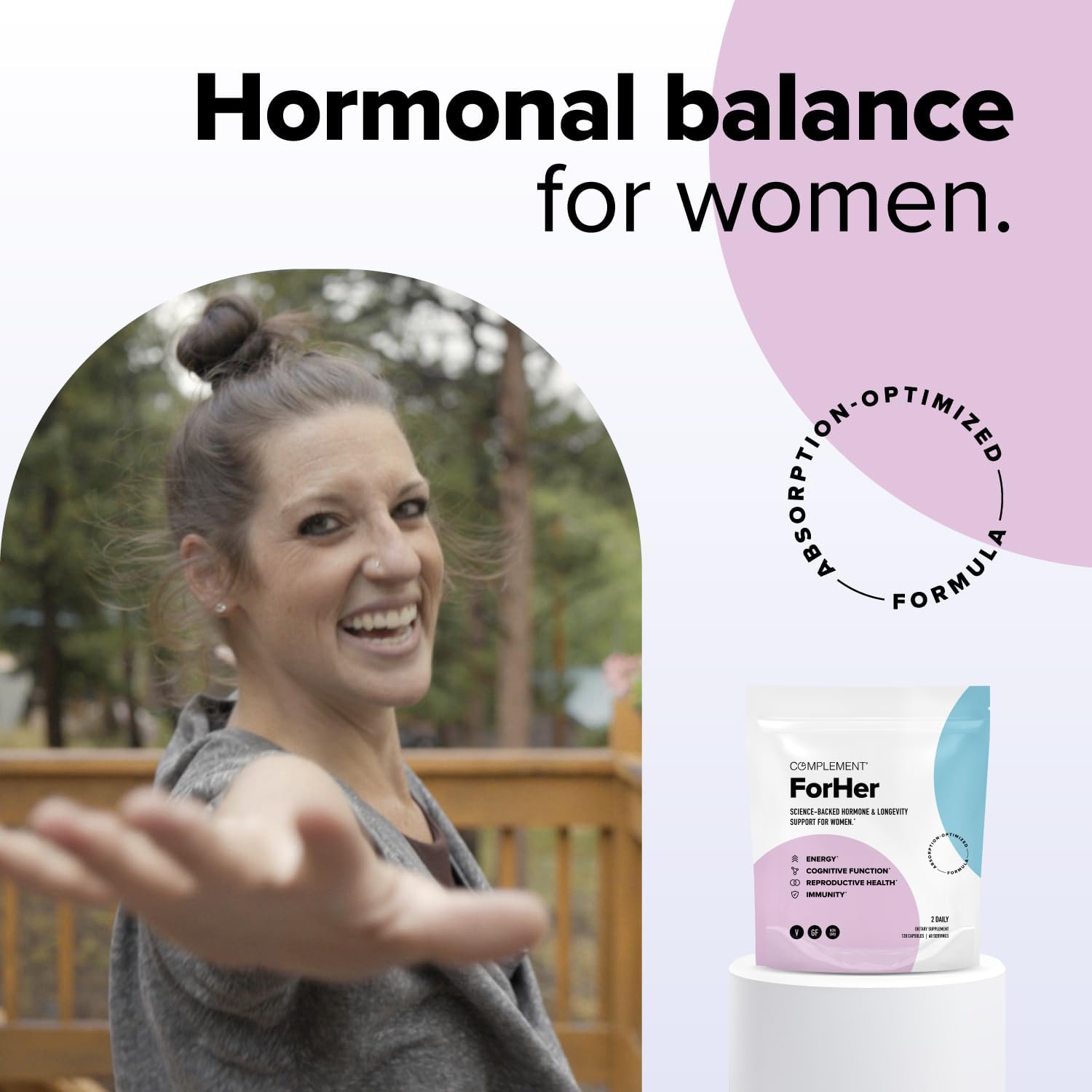COMPLEMENT ForHer Women’s Multivitamin with Inositol - For Hormone Support & Immunity (120 Capsules) - görsel 6