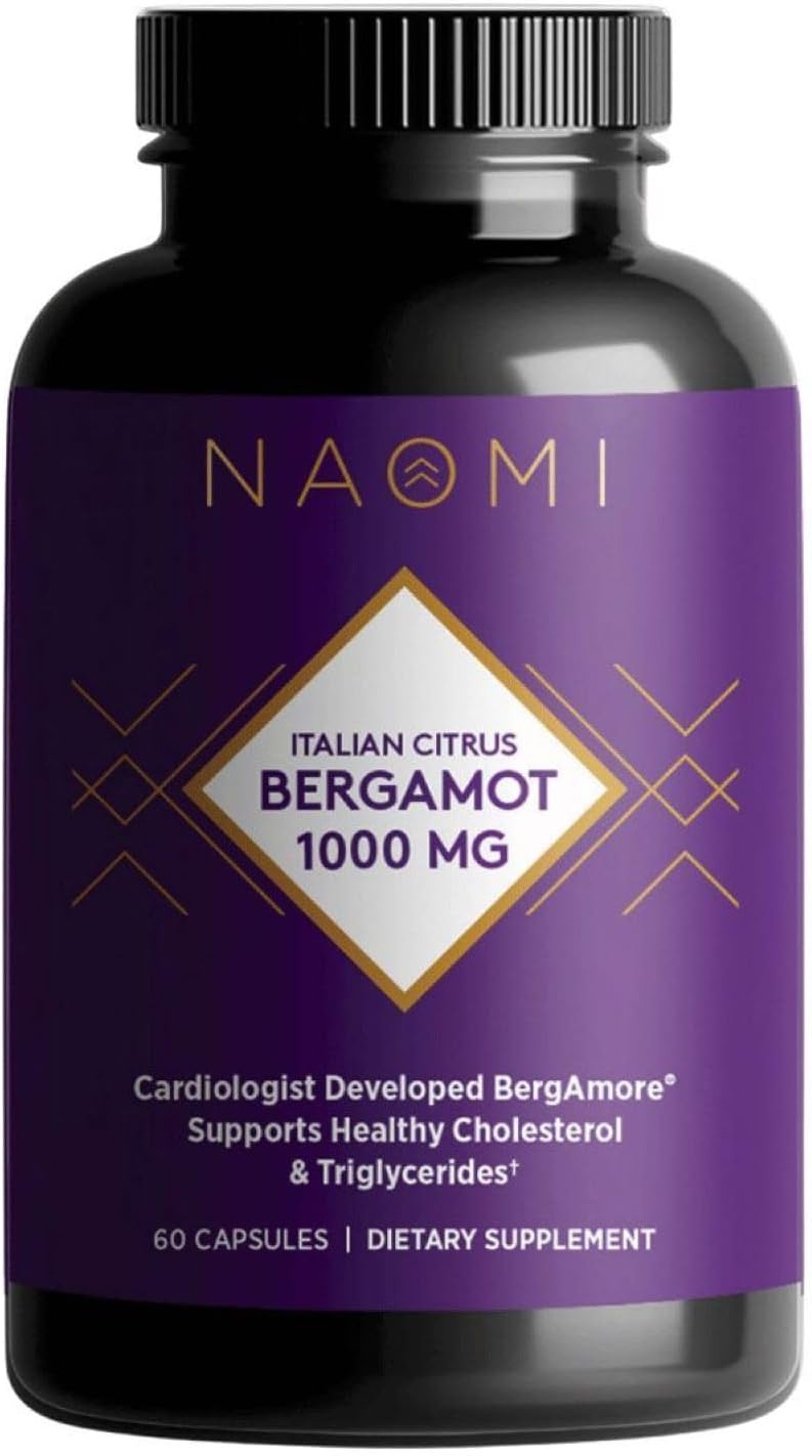 NAOMI Italian Citrus Bergamot 1000mg Extra Strength – Patented BergAmore® with Vitamin C – 30-Day Supply – Image 1