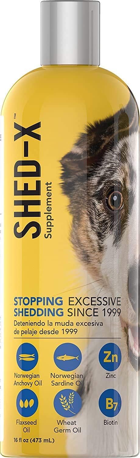 Shed-X Liquid Dog Supplement, 473ml – 100% Natural – Helps Control Excessive Shedding with Omega-3 Fish Oil - görsel 1