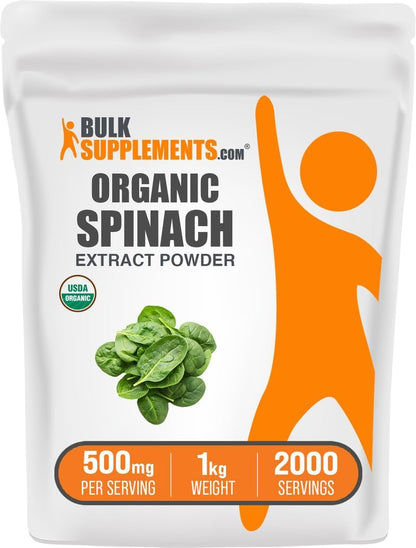 Organic Spinach Extract Powder - 500mg per Serving, 500g