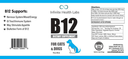 Liquid Vitamin B12 for Dogs and Cats – Vet-Formulated Methylcobalamin – Energy, Appetite & Mood Support