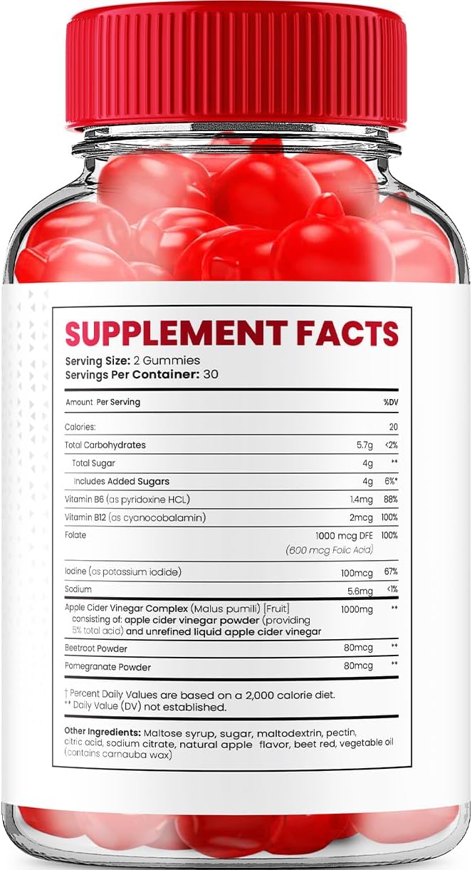 X10 Boost Keto ACV Gummies – Weight Management Supplement with ACV, B12, Beet Juice & Pomegranate Powder (60 Gummies) - görsel 7