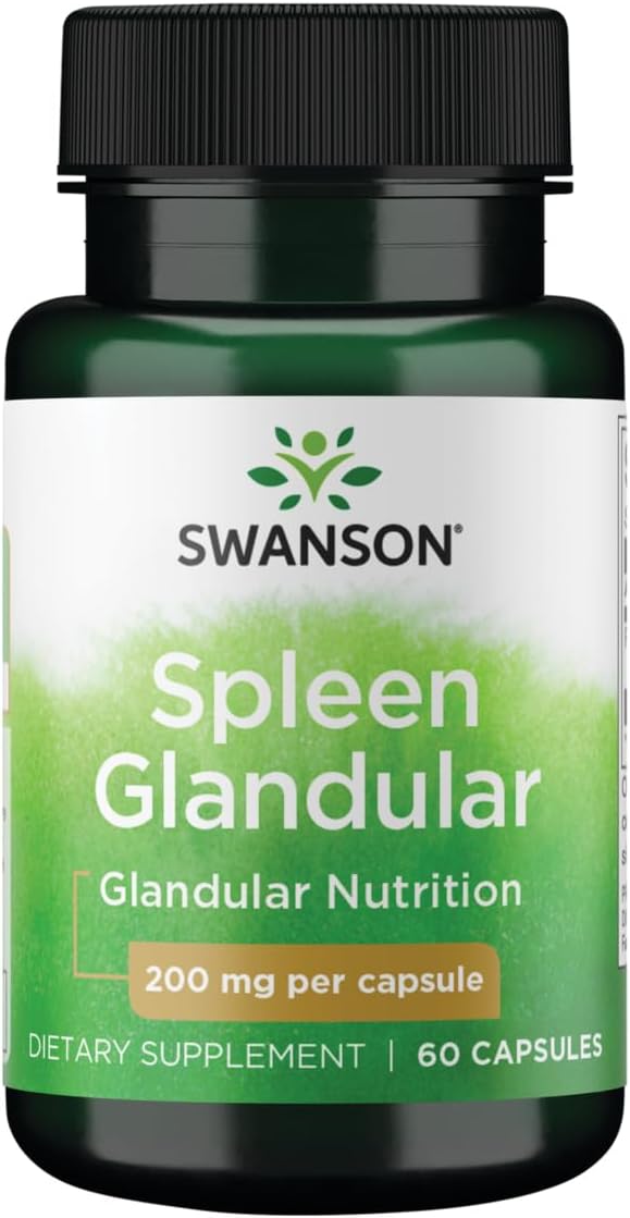 Swanson Raw Spleen Glandular 200 mg Food Supplement, 60 Capsules - görsel 1