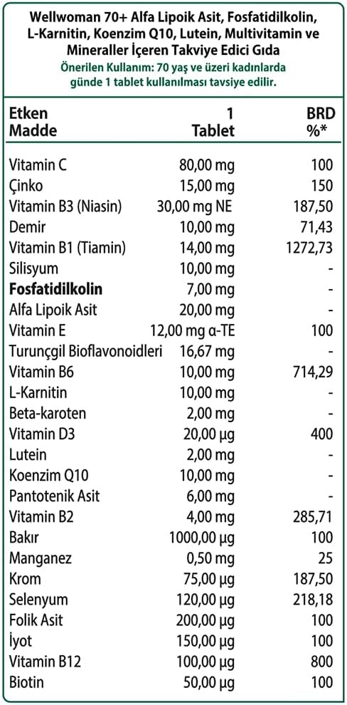 Wellwoman 70+ Multivitamin Supplement for Women Over 70 - görsel 3