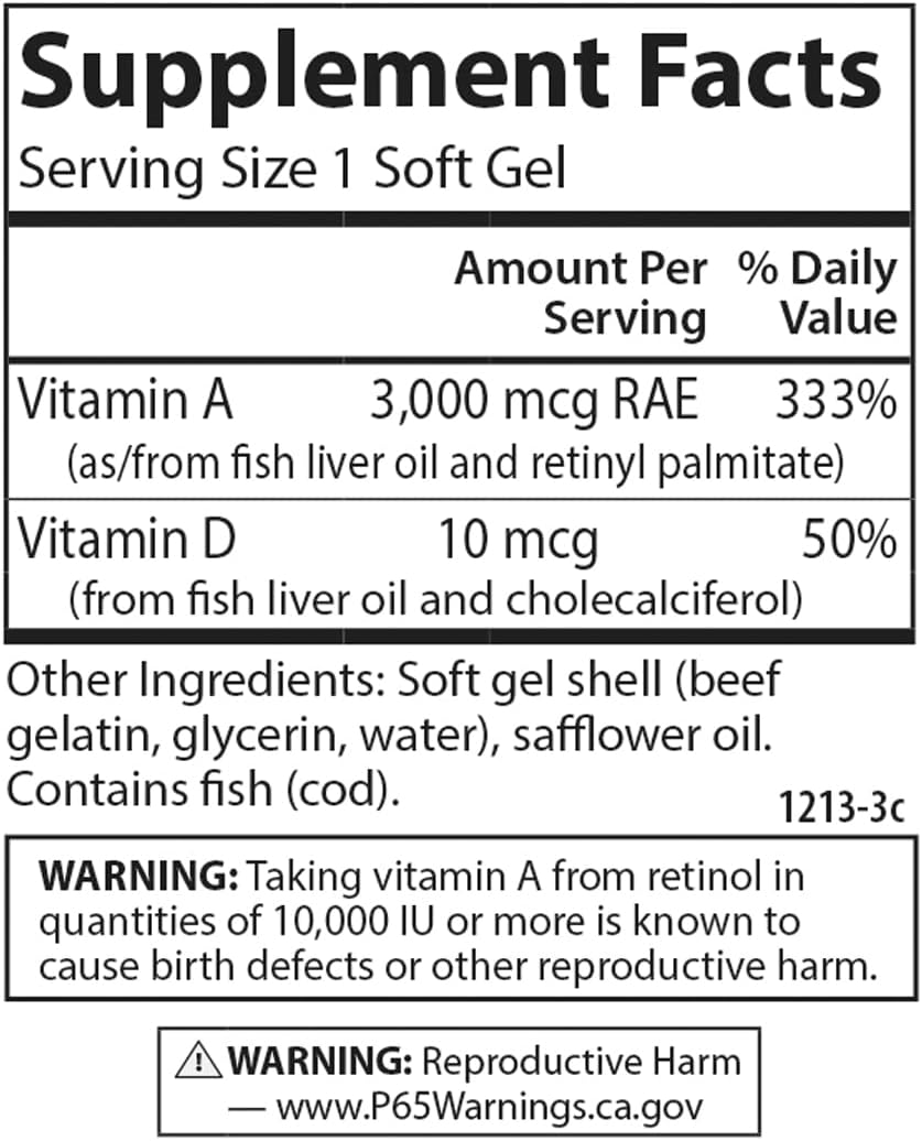 Carlson A & D, 10,000 IU Vitamin A & 400 IU Vitamin D3, 300 Soft Gels - görsel 4