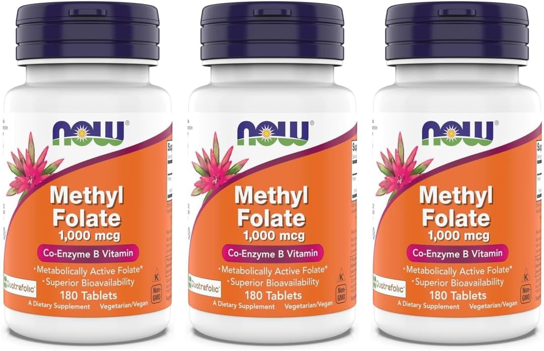 NOW Foods Methyl Folate 1,000 mcg - Metabolically Active Folate, 180 Tablets - görsel 8