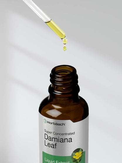Horbäach Damiana Leaf Herb Tincture - 59 ml Super Concentrated Alcohol-Free Liquid Extract - Vegetarian, Non-GMO & Gluten-free