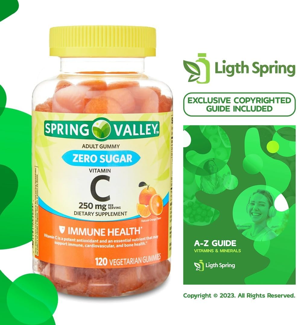 Zero Sugar Vitamin C Gummies Dietary Supplement, 250 mg, 120 Gummies - görsel 3