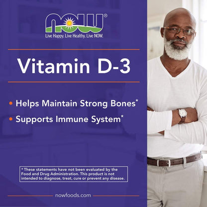 NOW Foods Vitamin D3 5,000 IU, 240 Softgels (Pack of 2)