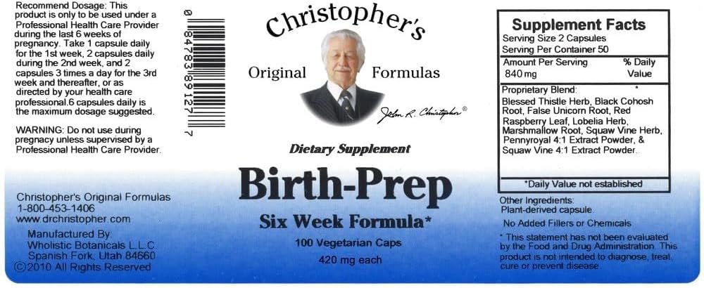 Christopher's Original Formulae Birth-Prep Capsules – Herbal Blend for Mothers-to-Be - görsel 4