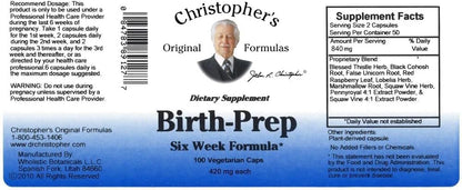Christopher's Original Formulae Birth-Prep Capsules – Herbal Blend for Mothers-to-Be