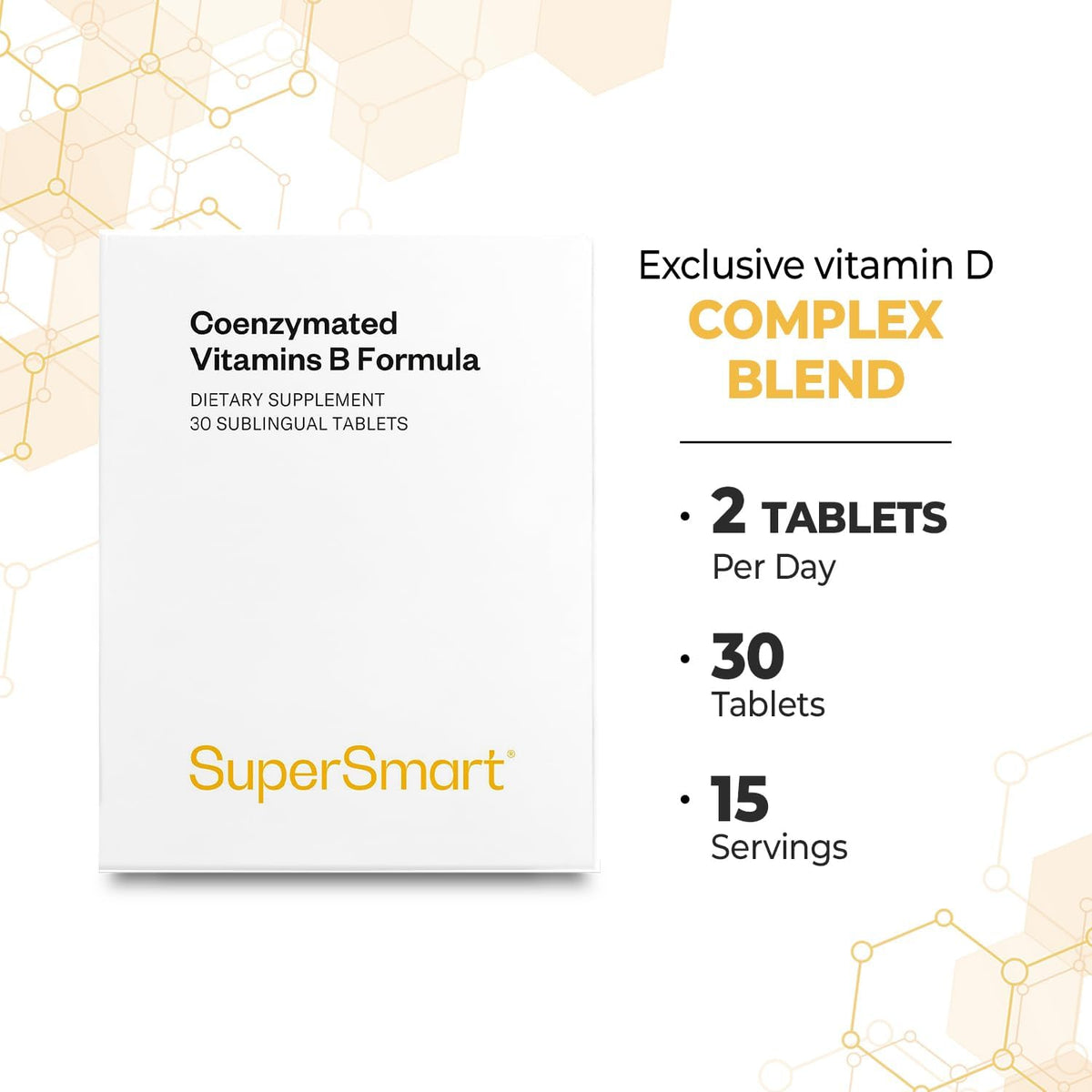 Supersmart Coenzymated B Formula - Active B Complex Supplement - 30 Sublingual Tablets - görsel 5