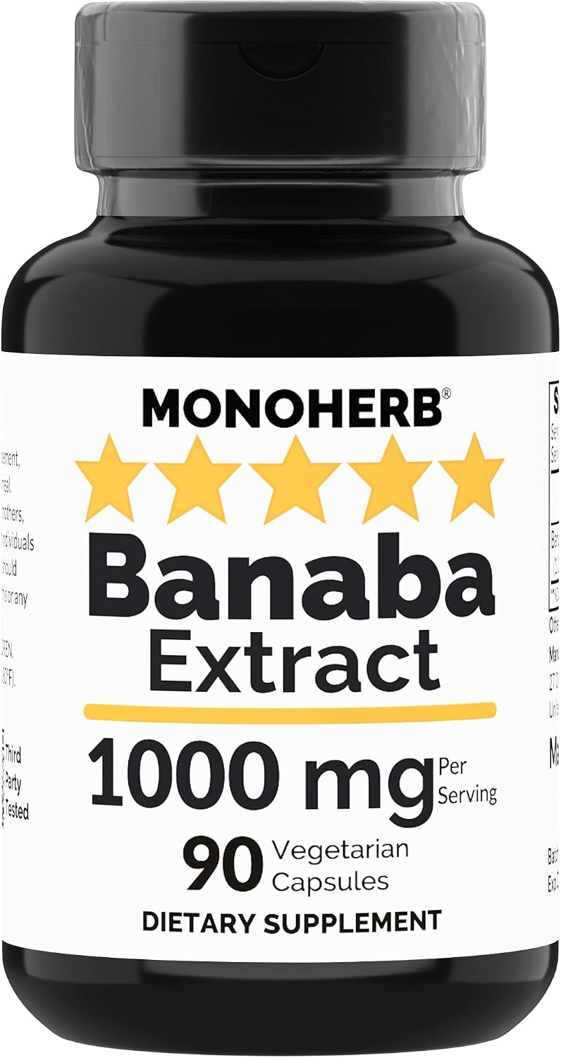 MONOHERB Banaba Extract 100 mg - 90 Vegetarian Capsules - 2% Corosolic Acid - görsel 1