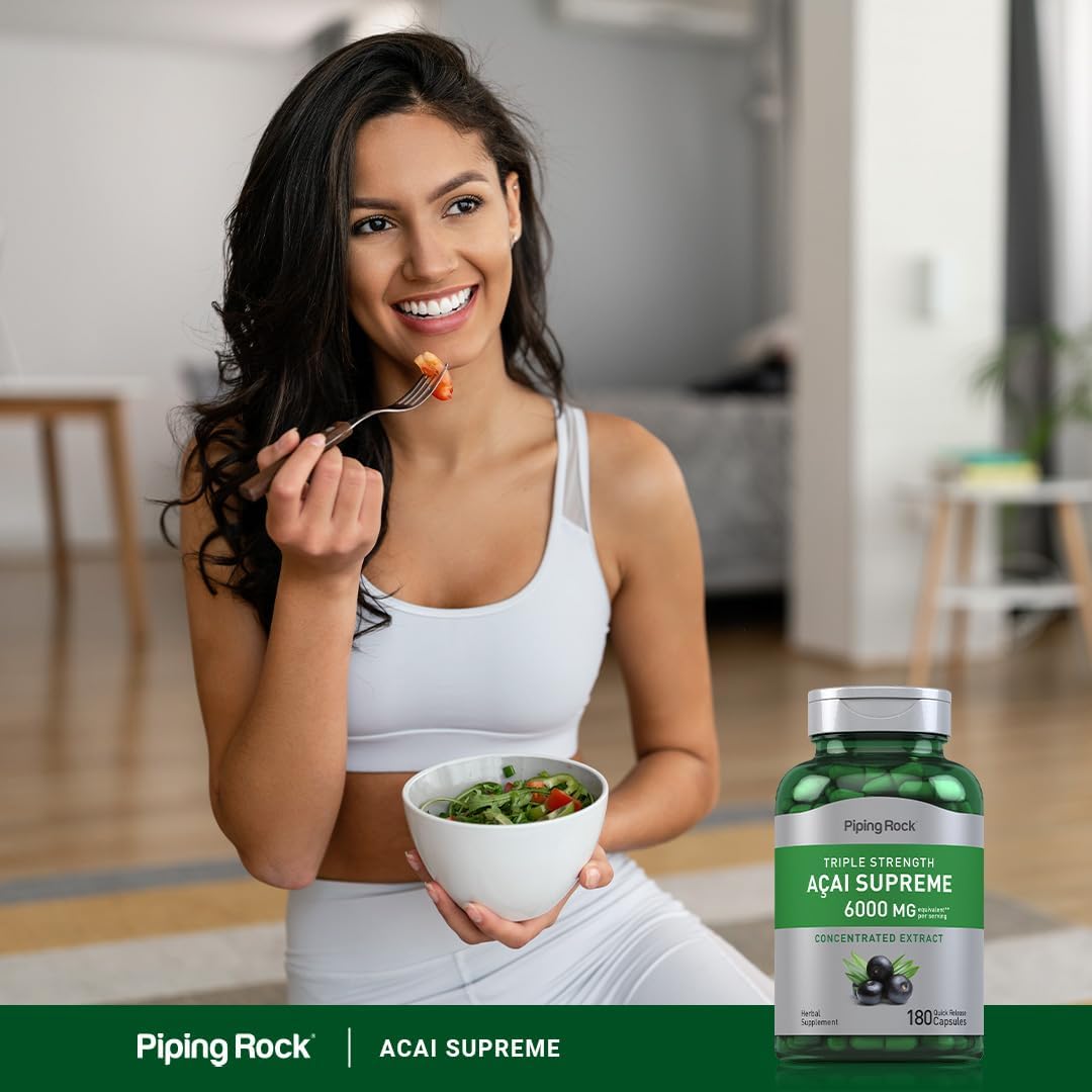 Piping Rock Acai Berry Supplement | 180 Capsules | Triple Strength Extract | Non-GMO & Gluten-free - görsel 5