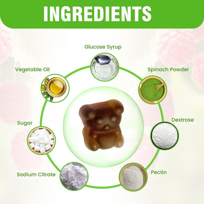 Safrel Irish Sea Moss Gummies 3000mg with Bladderwrack and Burdock Root, Thyroid Energy and Immune Support, Vegan Raspberry Flavour, 60 Gummies