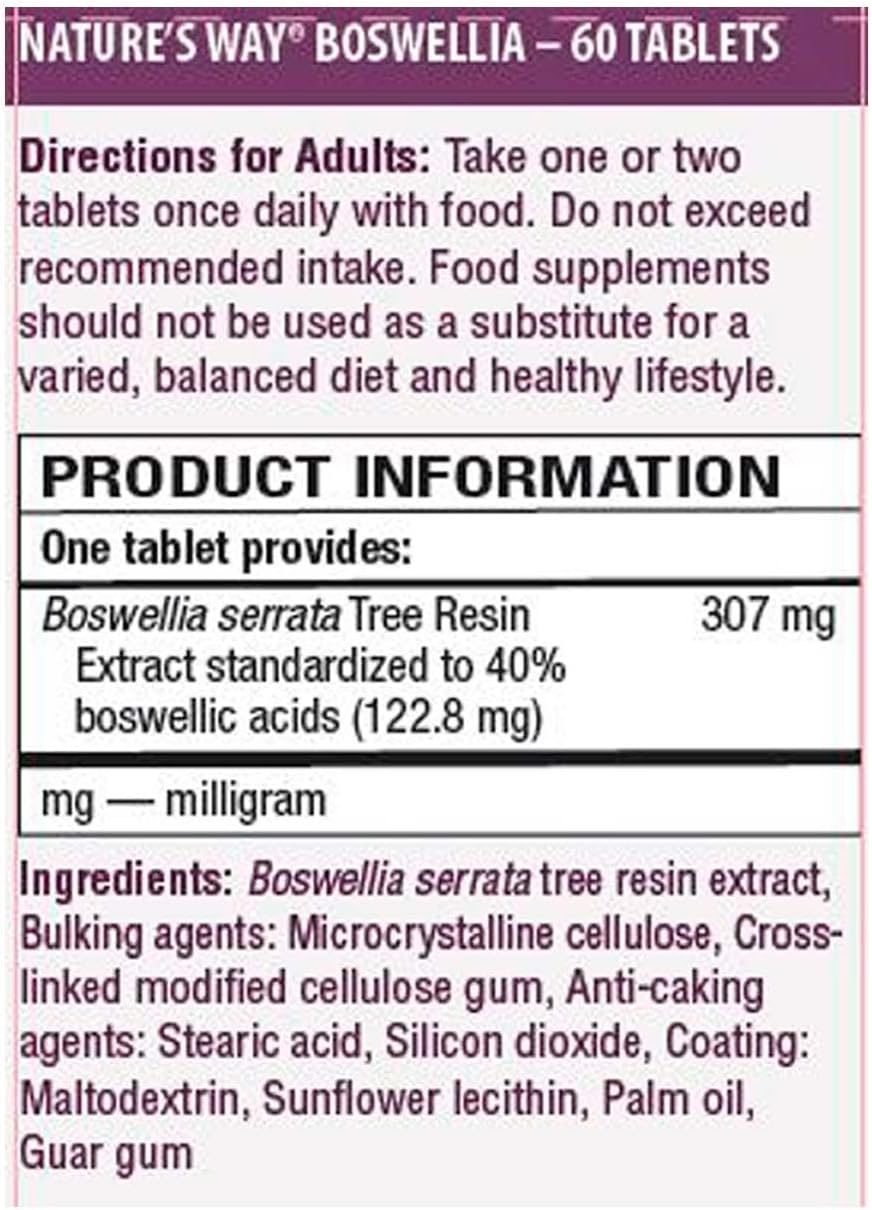 Nature's Way Boswellia Standardised - 60 Tablets - görsel 2