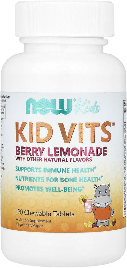 NOW Foods Kid Vits Berry Lemonade 120 Chewable Tablets
