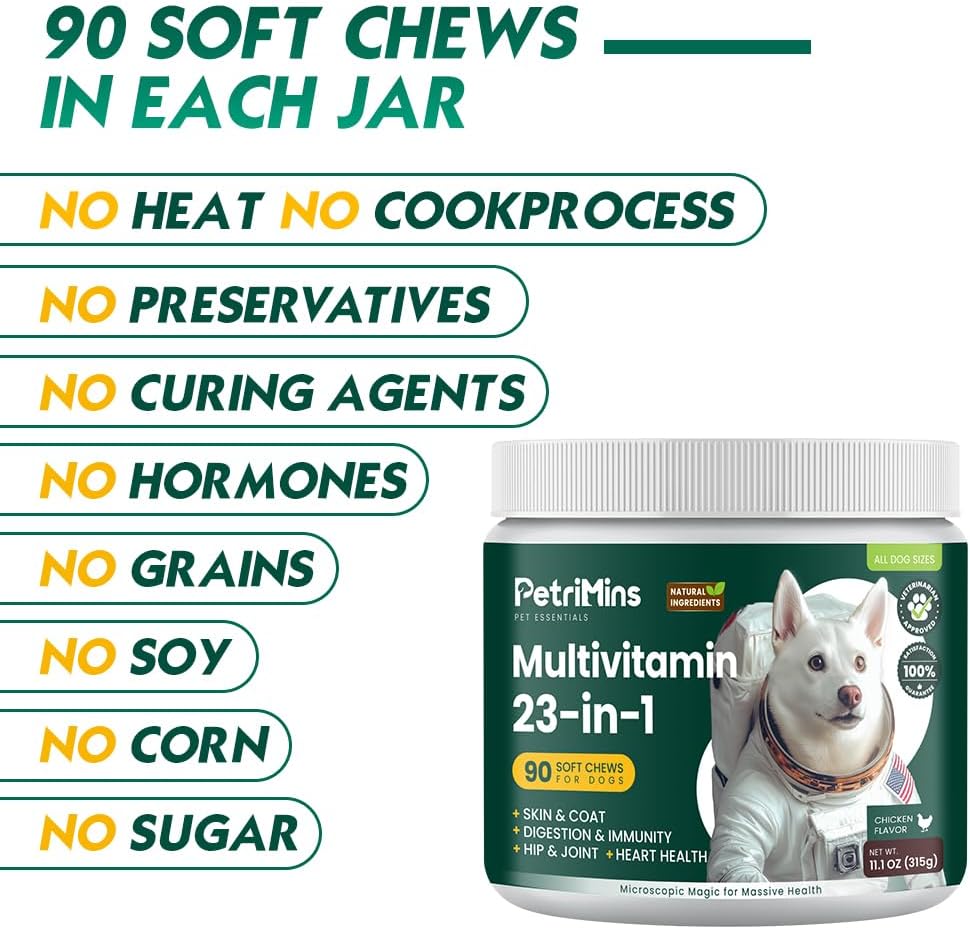 PetriMins 23-in-1 Dog Multivitamin Supplements, 90 Chicken Chews - görsel 4