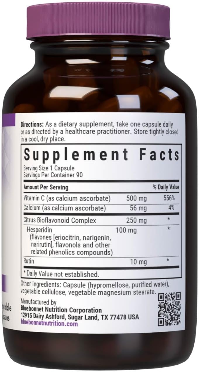 Bluebonnet Buffered Vitamin C 500 mg Vegetable Capsules, 90 Capsules - görsel 2