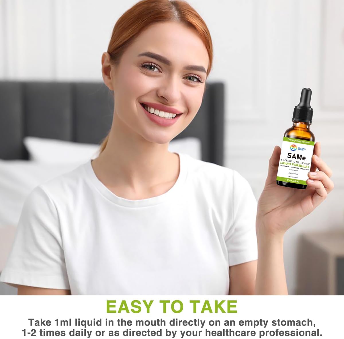 7c SAM-e Liquid Supplement - S-Adenosylmethionine with Vitamin B6 & B12, 1 fl oz (30 Servings) - görsel 7