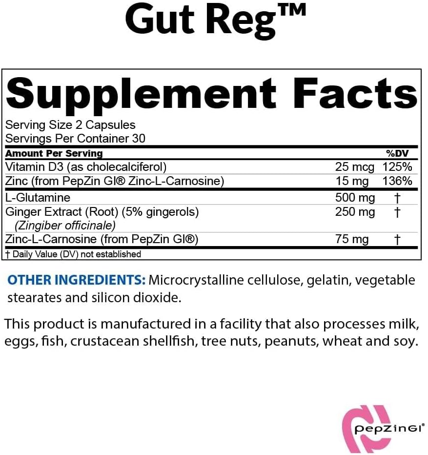 BioTrust Gut Reg – Gut Health Food Supplement with PepZin GI, L-Glutamine & Ginger Extract (60 Capsules) - görsel 2