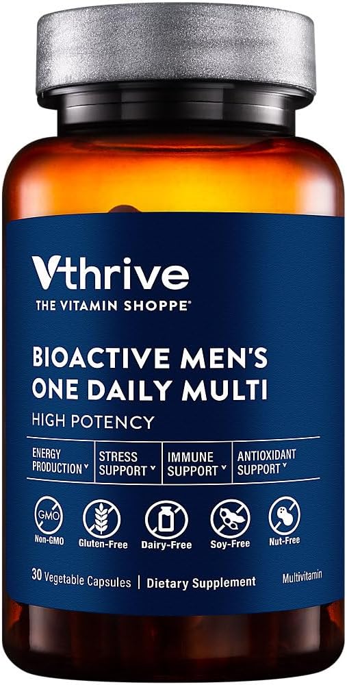 Vthrive Bioactive Multivitamin for Men – Daily Multivitamin with Vitamins, Minerals & Antioxidants for Energy and Immune Support, Gluten-free, 30 Capsules - görsel 1