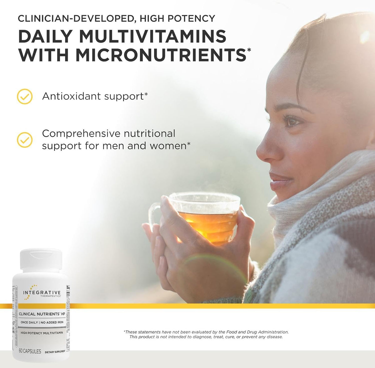 Integrative Therapeutics Clinical Nutrients HP - Daily Multivitamin with Antioxidant Support, No Added Iron - 60 Tablets – Image 2