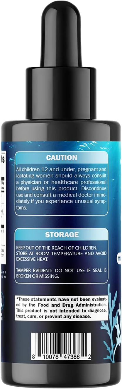Vitamatic Liquid Organic Irish Sea Moss - Made with Bladderwrack & Burdock Root - 2800 mg per Serving - 60 ml - Sea Moss Supplement for Thyroid, Energy, Immune Support