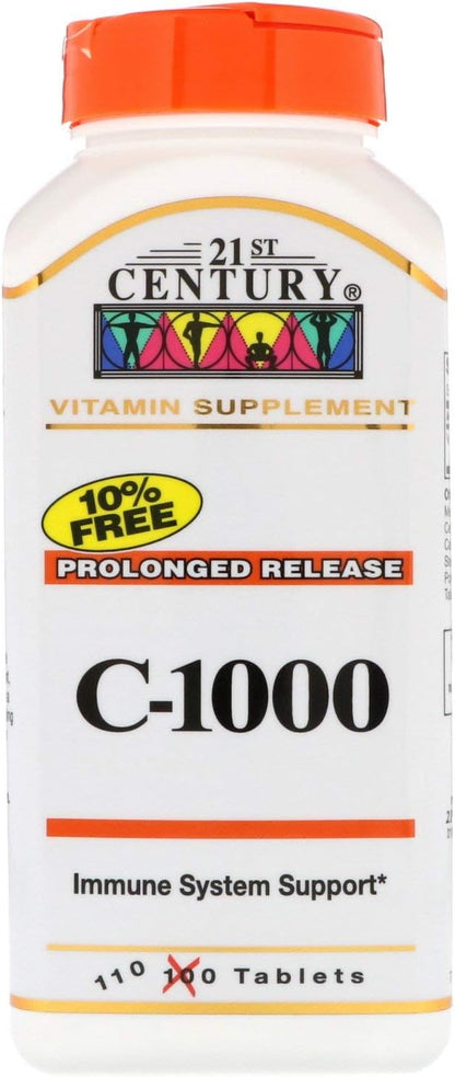 21st Century Vitamin C 1000mg Time Release Caplets, 110 Count