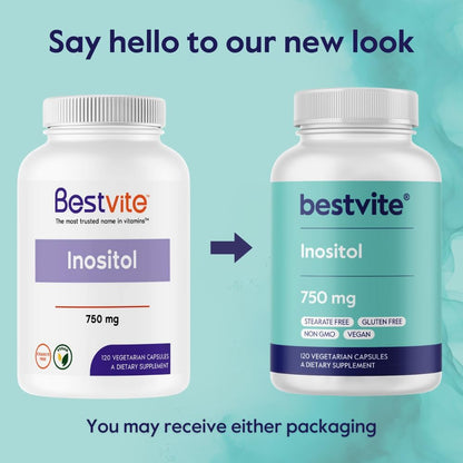 BESTVITE Inositol 750 mg - Myo-Inositol (120 Vegetarian Capsules)