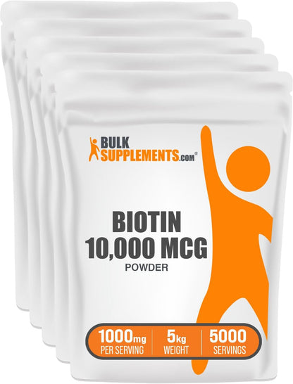 BulkSupplements Biotin 10,000mcg Powder - Vitamin B7, 250g