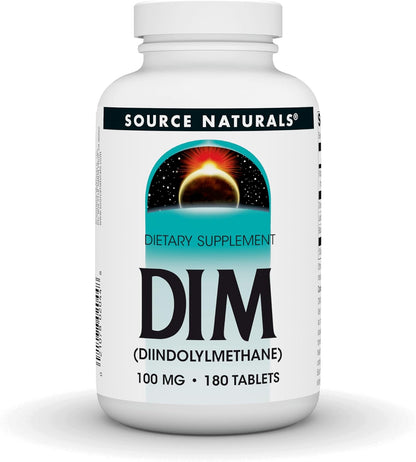 Source Naturals DIM, Diindolylmethane 100mg with BioPerine, Vitamin E & More - 60 Tablets