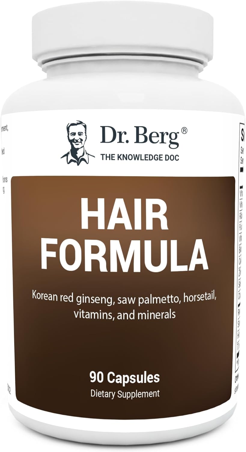 Dr. Berg All-in-One Vitamins for Hair, Skin & Nails - Advanced Formula with Biotin, Saw Palmetto, DHT Blocker & Trace Minerals - 90 Veg Capsules - görsel 1