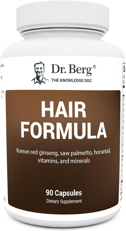 Dr. Berg All-in-One Vitamins for Hair, Skin & Nails - Advanced Formula with Biotin, Saw Palmetto, DHT Blocker & Trace Minerals - 90 Veg Capsules