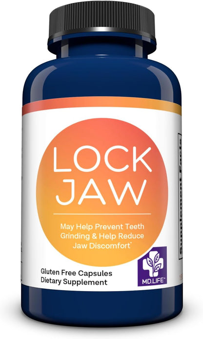 MD.LIFE Lock Jaw Assistance - Jaw Tension Relaxer Supplement with Suan Zao Ren and L-Theanine - 60 Vegan Capsules
